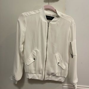 Zara white bomber jacket - xs